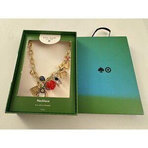 Kate Spade New York X Target Chunky Charm Statement Necklace Gold Tone BV11